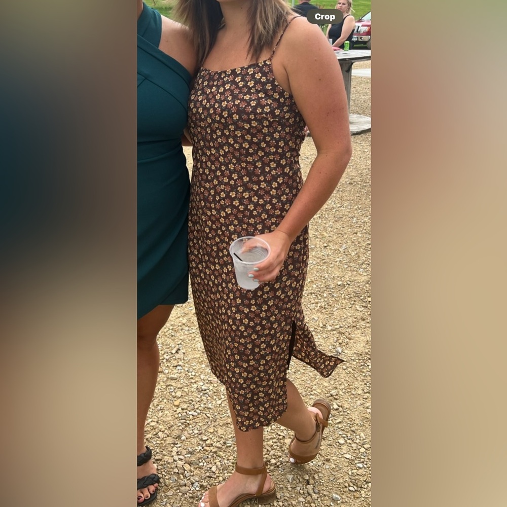 Brown Floral Midi